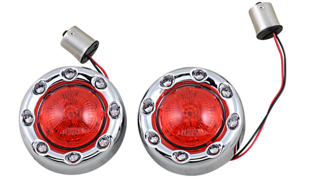 ProBEAM® Bullet Ringz™ 1156 Rear Turn Signals - Chrome With Red Lens